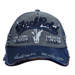Black Rebel Indian Dakota Slideback Baseball Cap Blue/Grey
